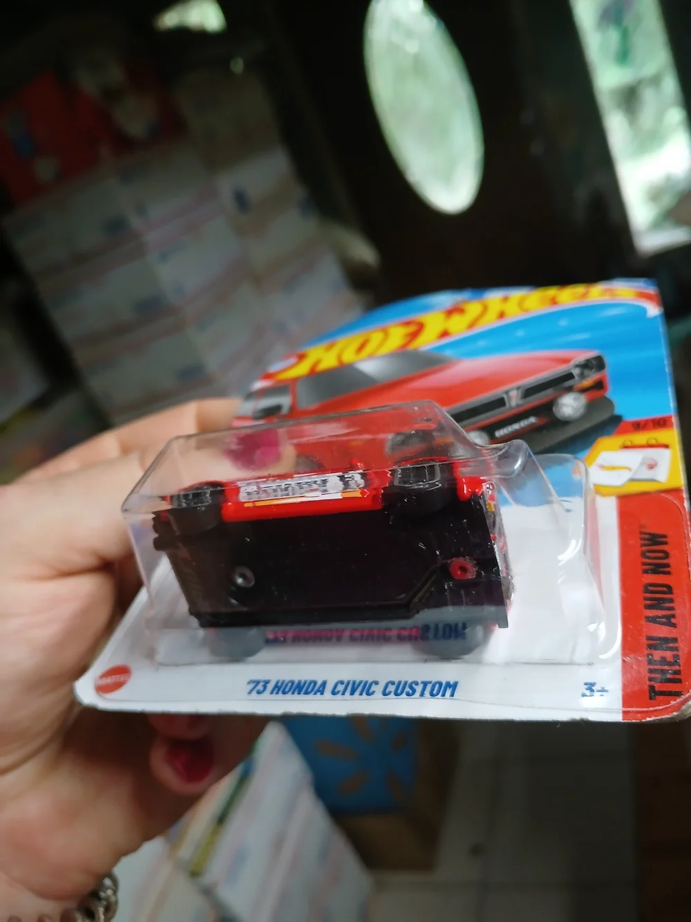 red '73 Honda Civic Custom from the 2025 Hot Wheels Then and Now series (number
